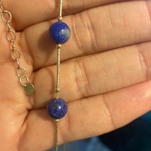 Beautiful Cobalt Blue Stones on Sterling Silver Necklace